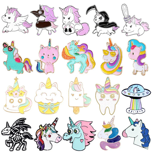 Unicorn Enamel Brooch Lapel Pin Jewelry Gift