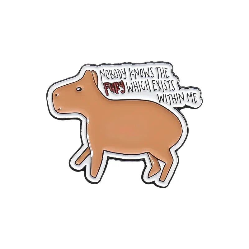 Capybara Hippo Burger Enamel Pins Christmas Brooch Lapel Badge Gift