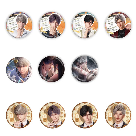 Love Deepspace Q Button Pin Sylus Zayne Xavier Rafayel Brooch Li Shen Qi Yu Xinghui Badge Bag Fans Collectible
