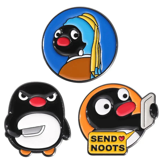 Black Baby Penguin Enamel Pin - Funny Lapel Badge Jewelry Gift