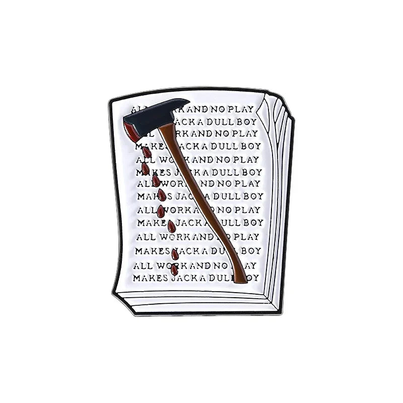 All Work No Play Enamel Pins Retro Axe Brooch Lapel Badge Jewelry Gift