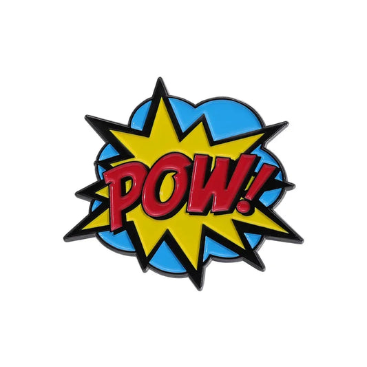 Cartoon POW Explosion Enamel Pins Brooches Lapel Badge Jewelry Gift