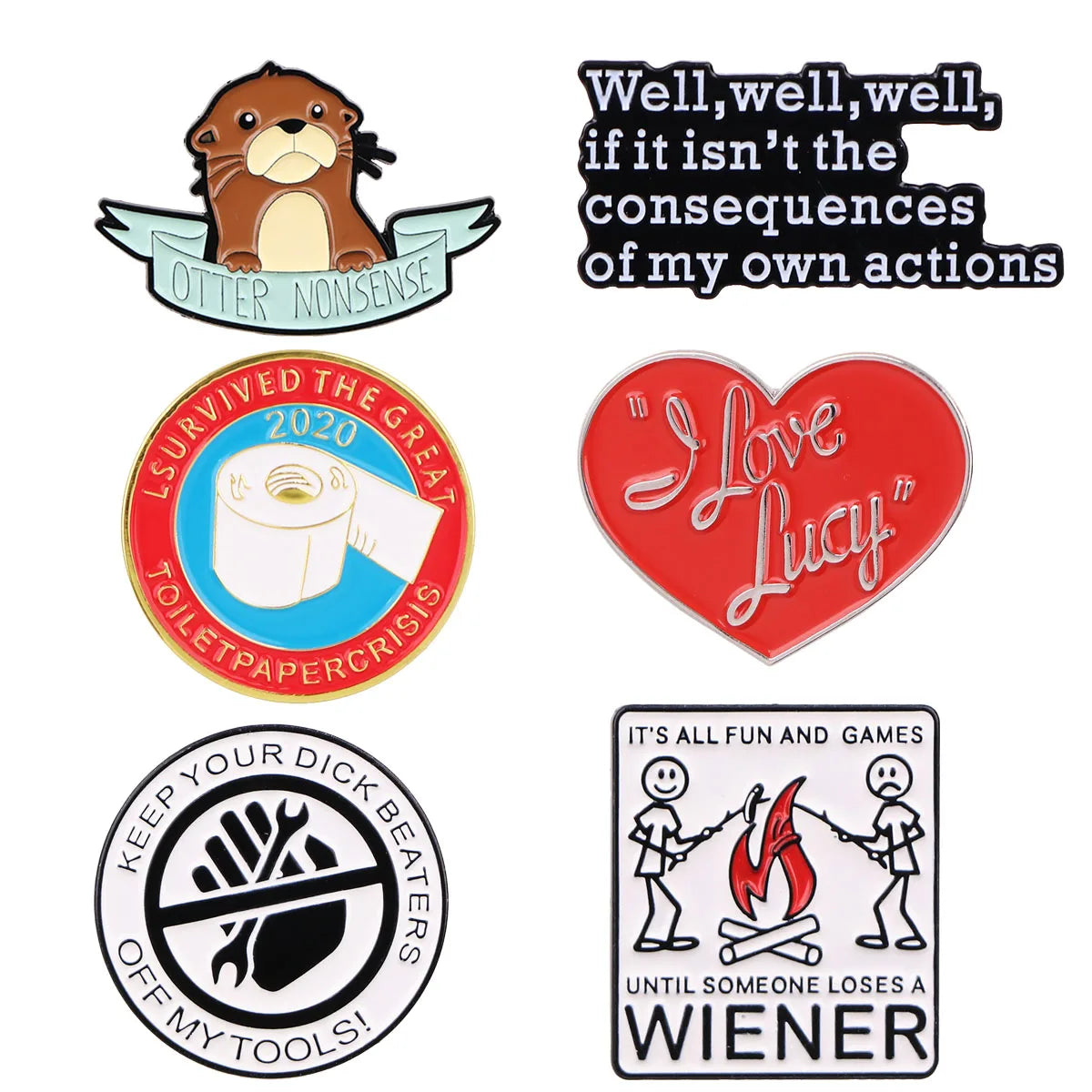 Parody Quotes Enamel Pins for Backpacks and Clothes