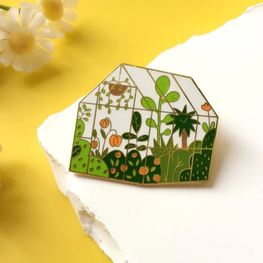 Greenhouse Enamel Pin Plant Badge Garden Brooch Jewelry Gift Botanists
