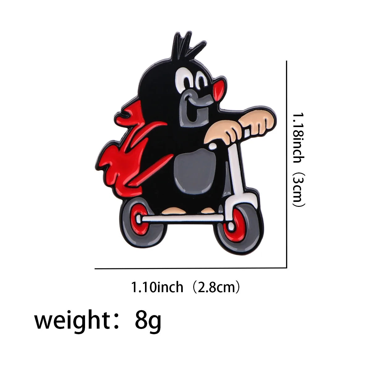 Cute Black Mole Enamel Pin Brooch for Backpacks and Kids' Clothes Gifts