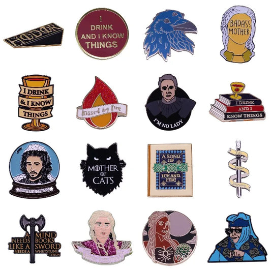 Thrones Feminist Cat Enamel Pins Brooches Lapel Bag Gifts Wholesale
