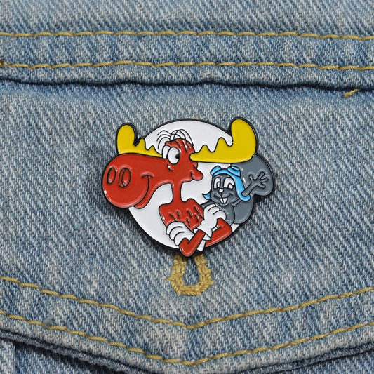Mouse & Elk Enamel Pins - Cute Animal Brooches Lapel Badges Jewelry Gift for Kids & Friends