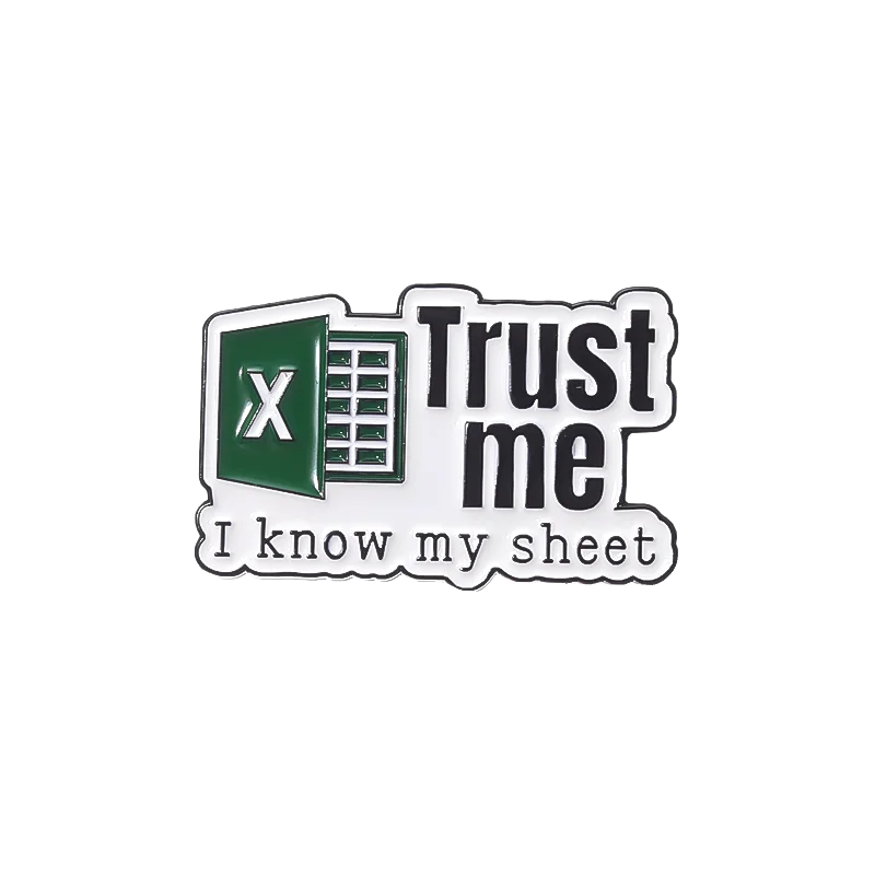Excel Enamel Pin - Spreadsheet Brooch Badge Gift