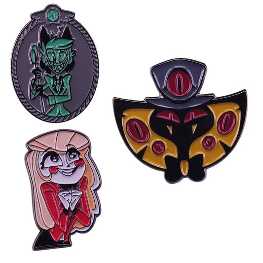 Hard Enamel Alastor Sir Pentious Demon Pin Charlie Brooch Demon Backpack Badge Gift