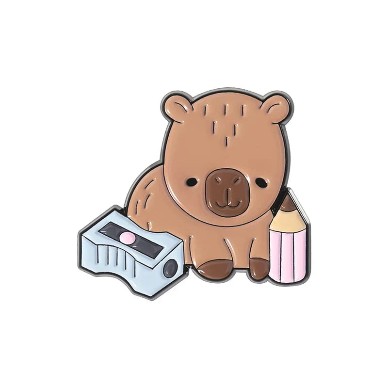 Capybara Enamel Pins Cartoon Brooch Lapel Badge Jewelry Gifts