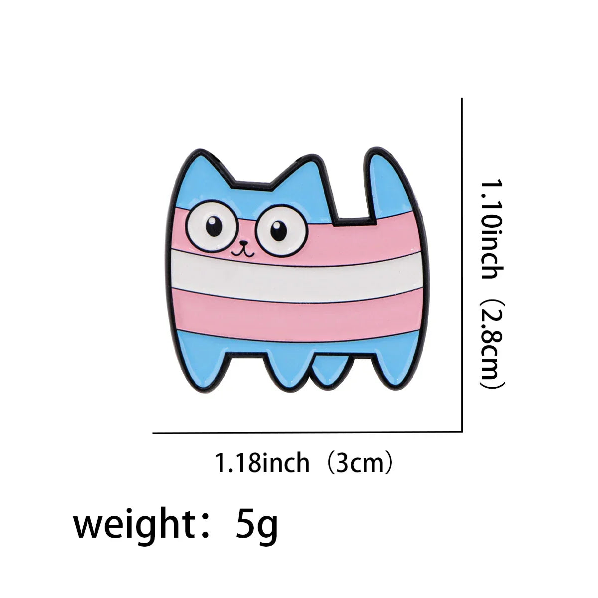 Kawaii Rainbow Cat Enamel Pin Cute Animal Brooch for Backpacks and Clothes