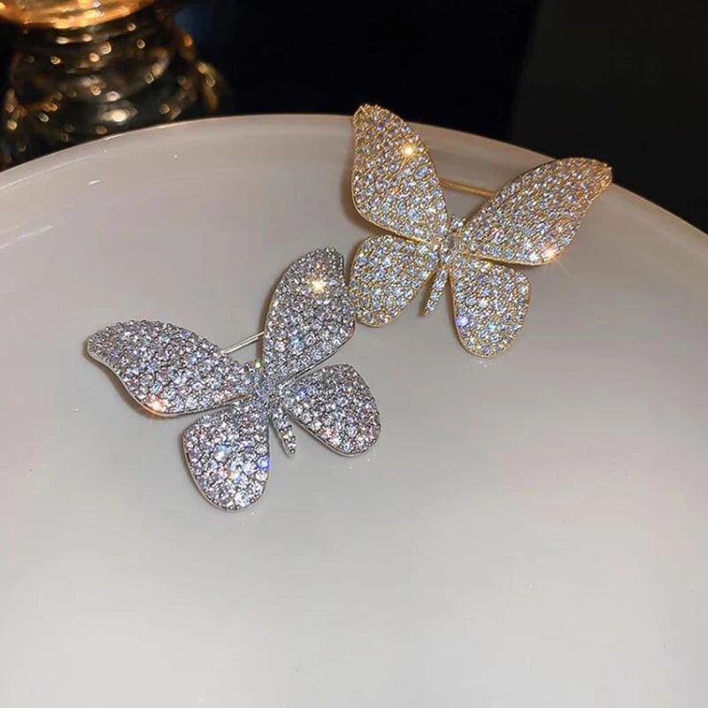 Elegant Rhinestone Butterfly Brooch Pin - Fashion Wedding Jewelry Gift