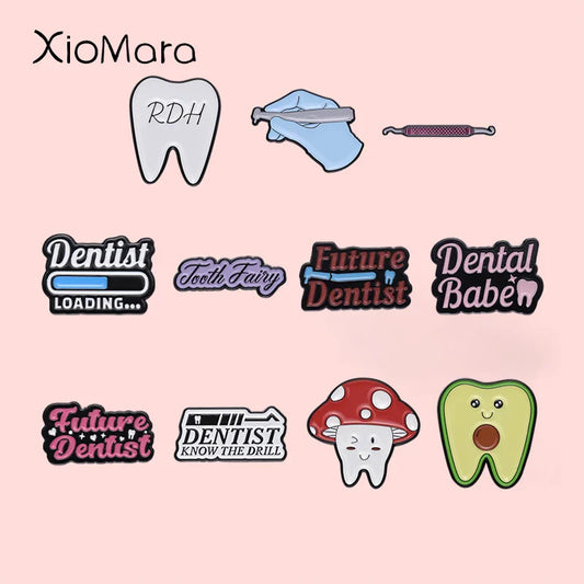 Dentist Enamel Pin Dental Brooch Tooth Badge Gift for Dental Students