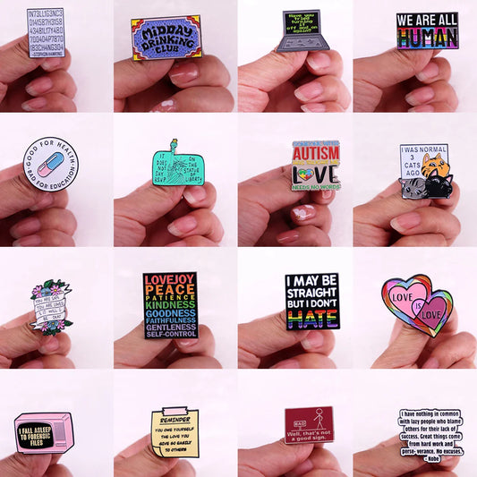 Cool Quotes Enamel Pin Collection Brooch Lapel Badge Fashion Accessories Gifts