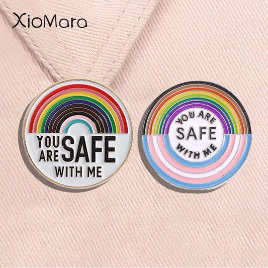 LGBT Rainbow Pride Safety Pin Brooch Lapel Badge Jewelry Gift