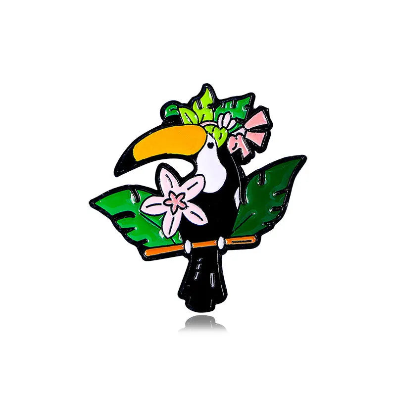 Cartoon Hornbill Enamel Pin Bird Brooch Lapel Jewelry Gift