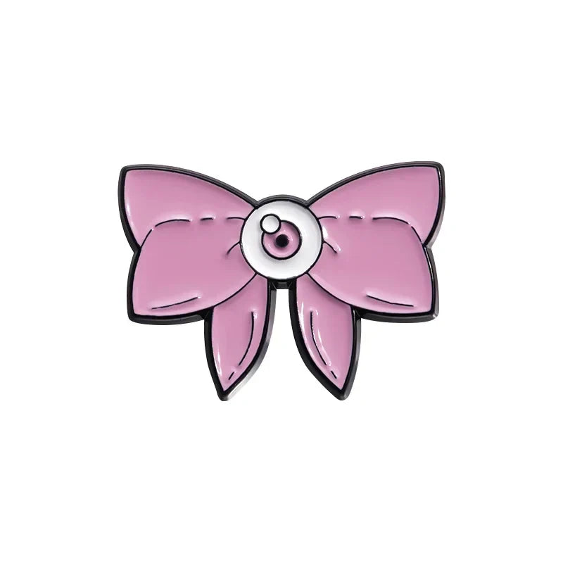 Pink Punk Eyes Enamel Pins Halloween Potion Flower Love Eye Brooches Lapel Badges Wholesale