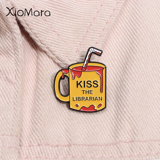 Vampire Blood Mug Enamel Pin Horror Movie Brooch Jewelry Gift