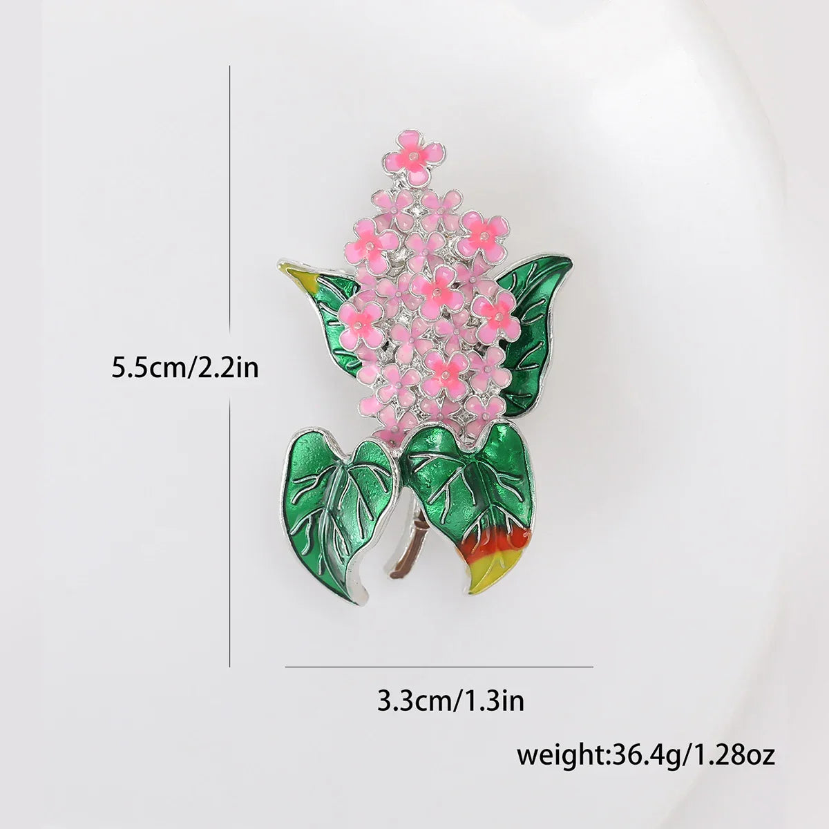 Enamel Hydrangea Rhinestone Brooches Flower Pins Jewelry Accessories