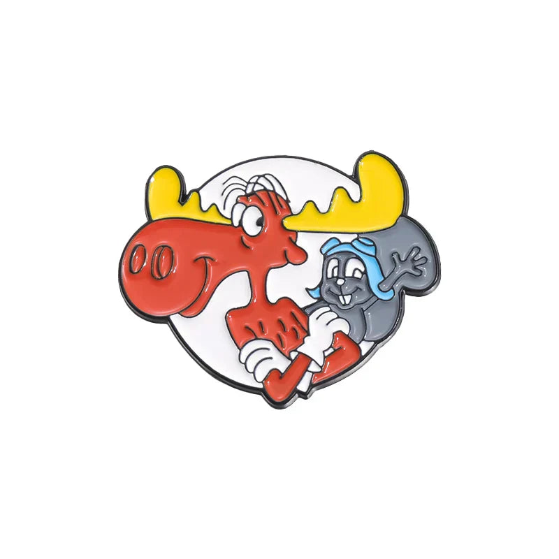 Mouse & Elk Enamel Pins - Cute Animal Brooches Lapel Badges Jewelry Gift for Kids & Friends