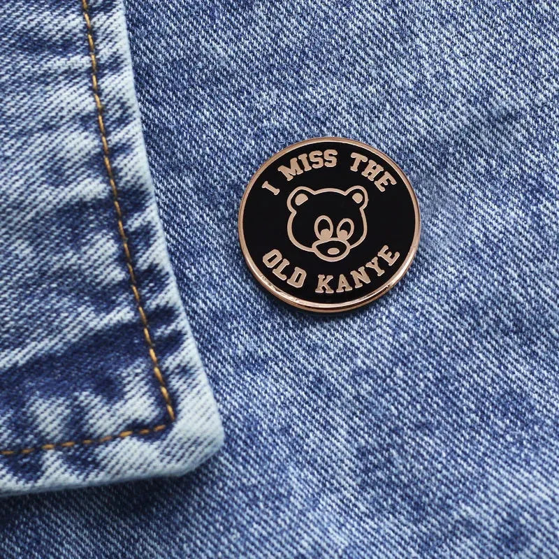 Kanye Song Brooch Music Bear Metal Badge Enamel Pin