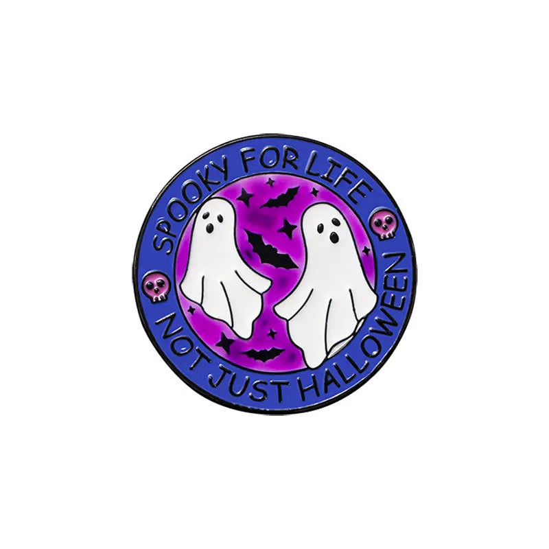 Halloween Glow Ghost Pumpkin Witch Cat Enamel Pins Brooch Jewelry Wholesale