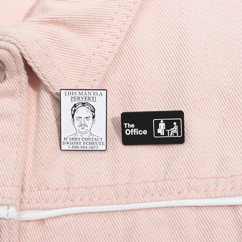 Office Warrant Fun Shape Brooch Cartoon Film TV Badge