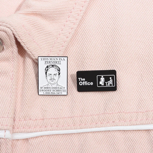 Office Warrant Fun Shape Brooch Cartoon Film TV Badge