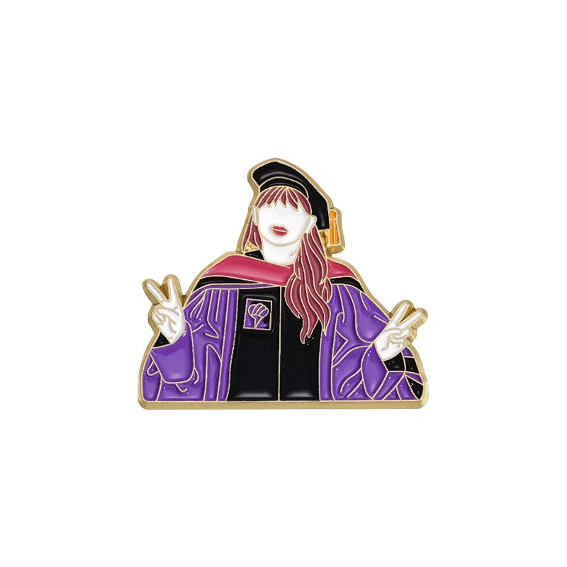 Graduation Enamel Pins Custom Singer Brooches Lapel Badges Jewelry Gift for Fans Students Friends