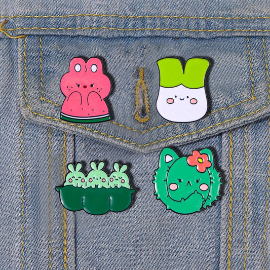 Cute Rabbit Watermelon Cactus Enamel Pin Brooch Badge Jewelry Gift