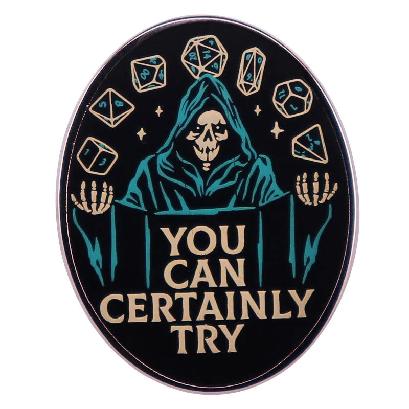 Game Master Enamel Pin Dungeons Dragons Grim Reaper Brooch Fashion Badge