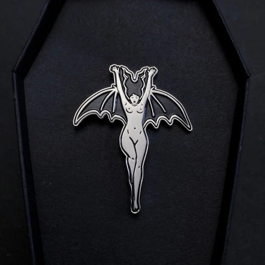 Vampire Witch Enamel Pin Halloween Gothic Brooch Dark Art Jewelry Accessory