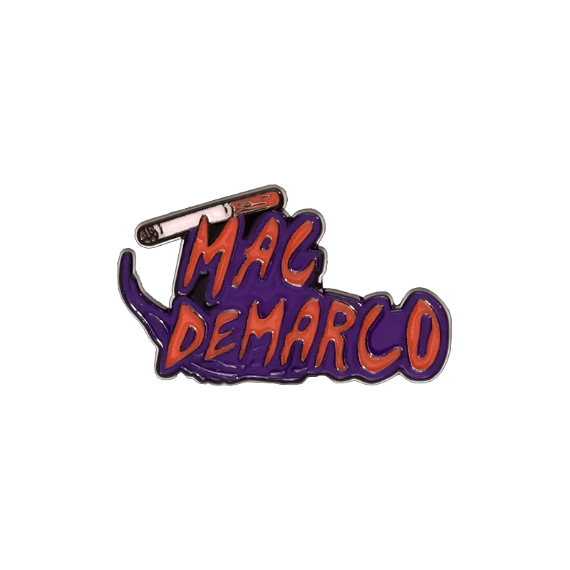 MAC-DEMARCO Red Letter Brooch Funny Cigarette Metal Badge Pin Jewelry Gift