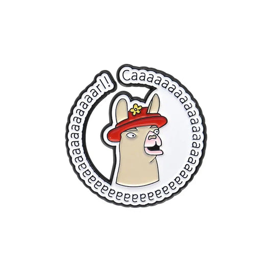 Cute Alpaca Hat Enamel Pin Cartoon Animal Brooch Lapel Badge Jewelry Gift