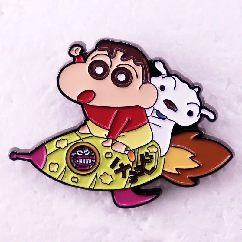 Cute Dog Crayon Enamel Pin Kawaii Anime Badge Brooch Jewelry Gift