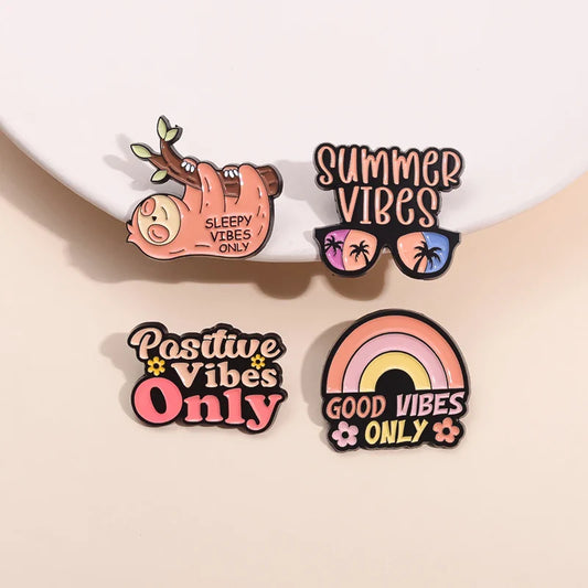 Summer Sloth Sleep Enamel Pin Rainbow Sunglasses Vacation Brooch Lapel Badge Gift