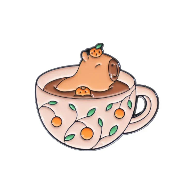 Creative Animal Enamel Pins: Ghost, Duck, Capybara, Frog Brooch Lapel Badge - Cute Halloween Jewelry Gift