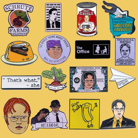 Office TV Show Enamel Pins Cartoon Brooch Lapel Badge Fashion Jewelry Gifts
