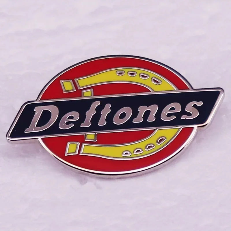 Deftones Enamel Pin Horseshoe Logo Brooch Music Fashion Accessory