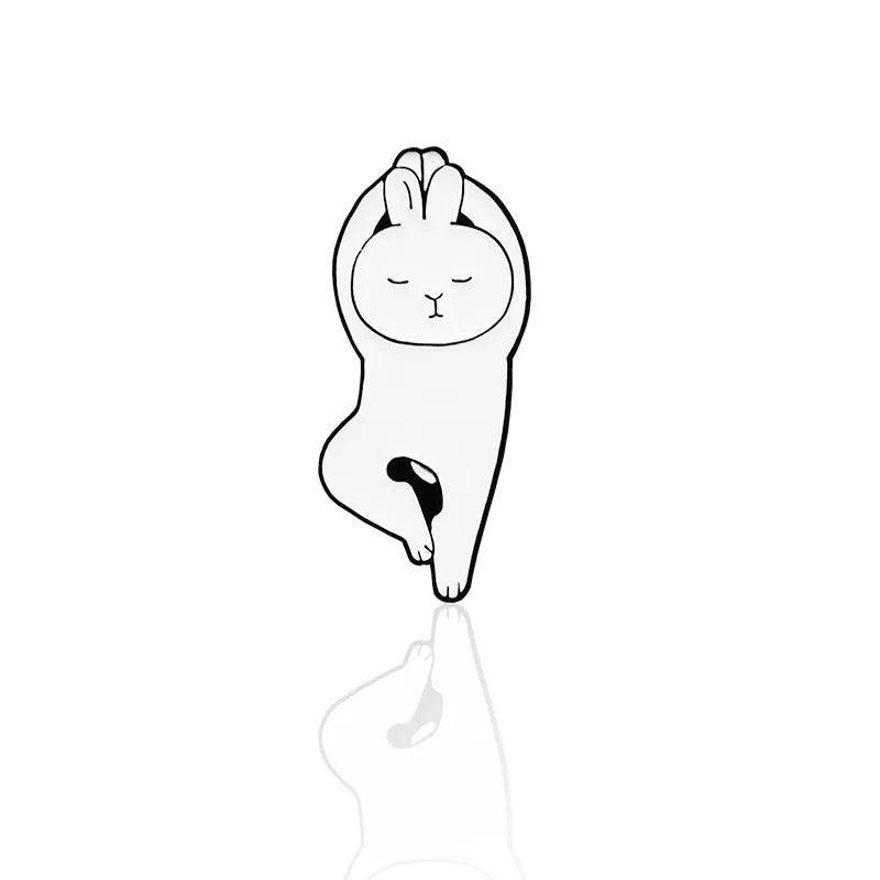 Ballet Dancer Yoga Rabbit Brooch Fashion Bag Accessory