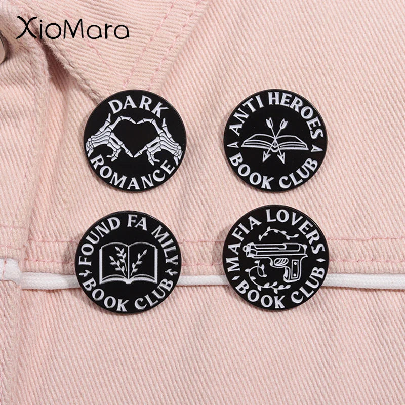 Anti Heroes Enamel Pin Dark Romance Mafia Book Club Brooch Lapel Badge Jewelry Gift