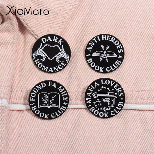 Anti Heroes Enamel Pin Dark Romance Mafia Book Club Brooch Lapel Badge Jewelry Gift