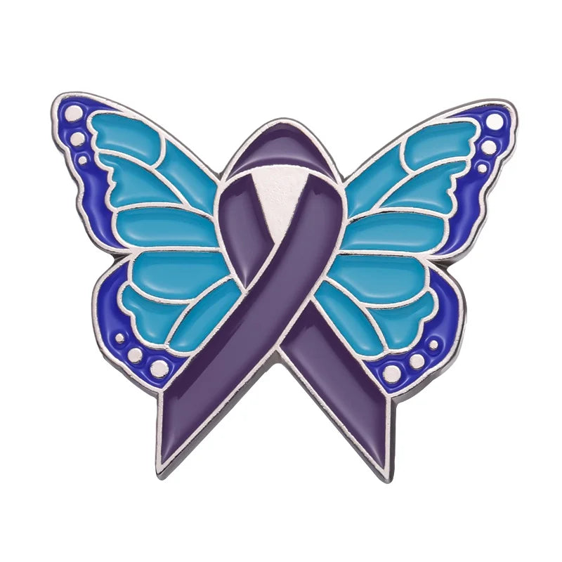 Pink Butterfly Enamel Pin Breast Cancer Awareness Ribbon Badge Wholesale