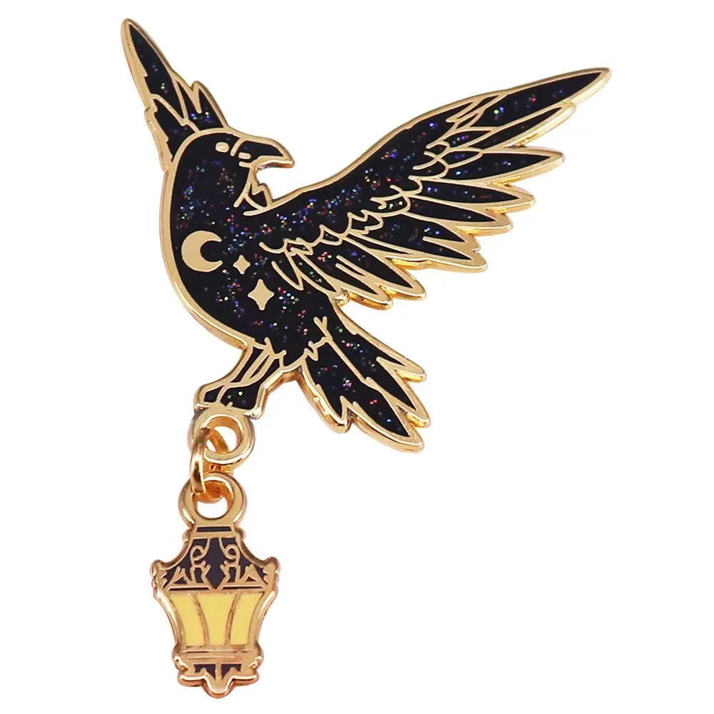 Black Eagle Enamel Brooch Pin Accessory