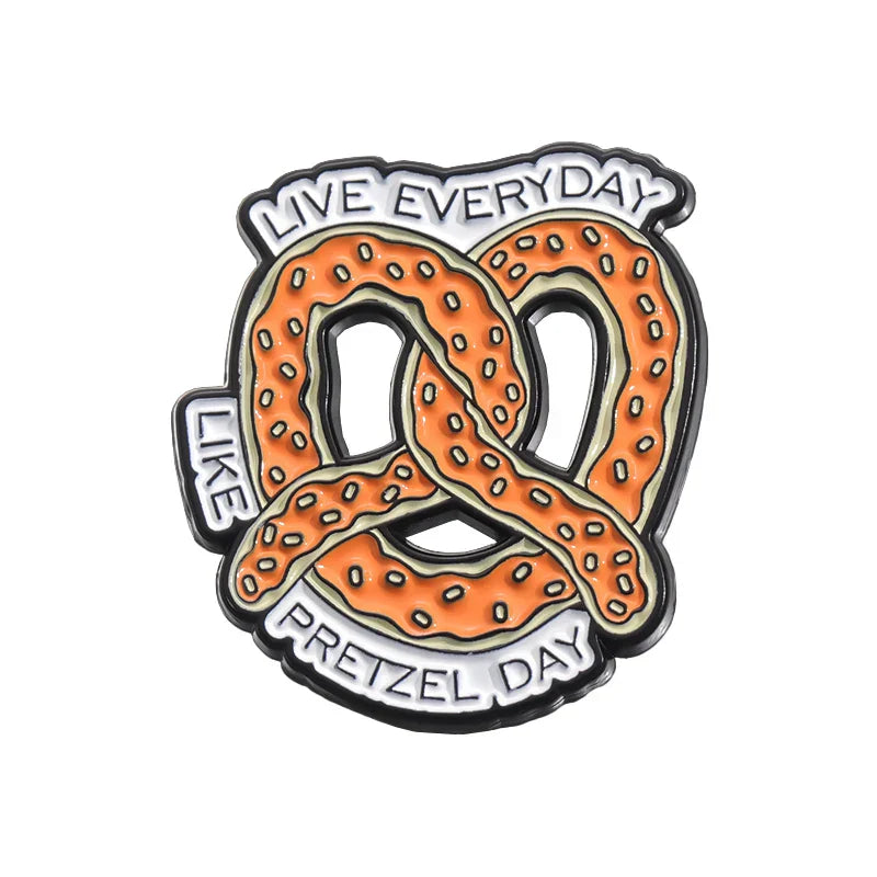 The Office Enamel Pins Schrute Farms Pretzel Day Brooch Lapel Gift