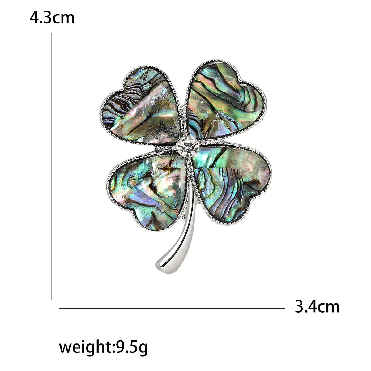 Rhinestone Four Leaf Clover Brooch Pin Jewelry Gift