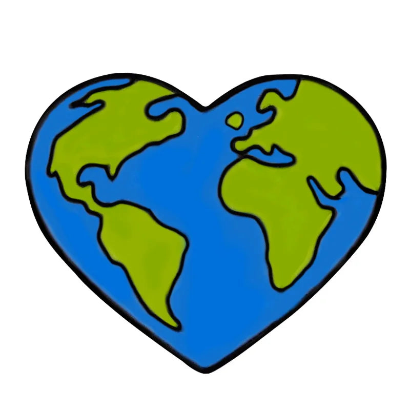 Eco-Friendly Earth Enamel Lapel Pin Denim Bag Badge Gift