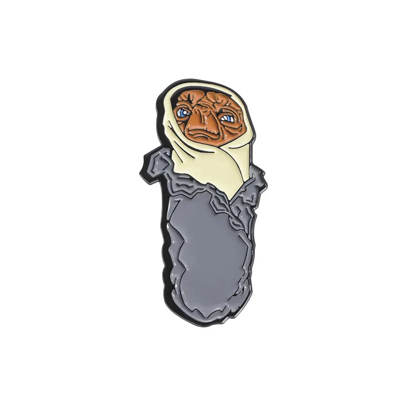 E.T. Alien Enamel Pins Sci-fi Brooches Lapel Badges Punk Jewelry Gift for Fans