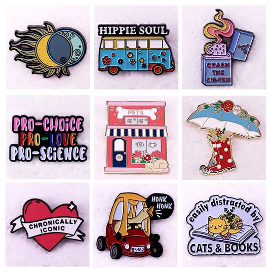 Anime Metal Enamel Pins Brooches for Women Fashion Lapel Backpack Badge Gifts