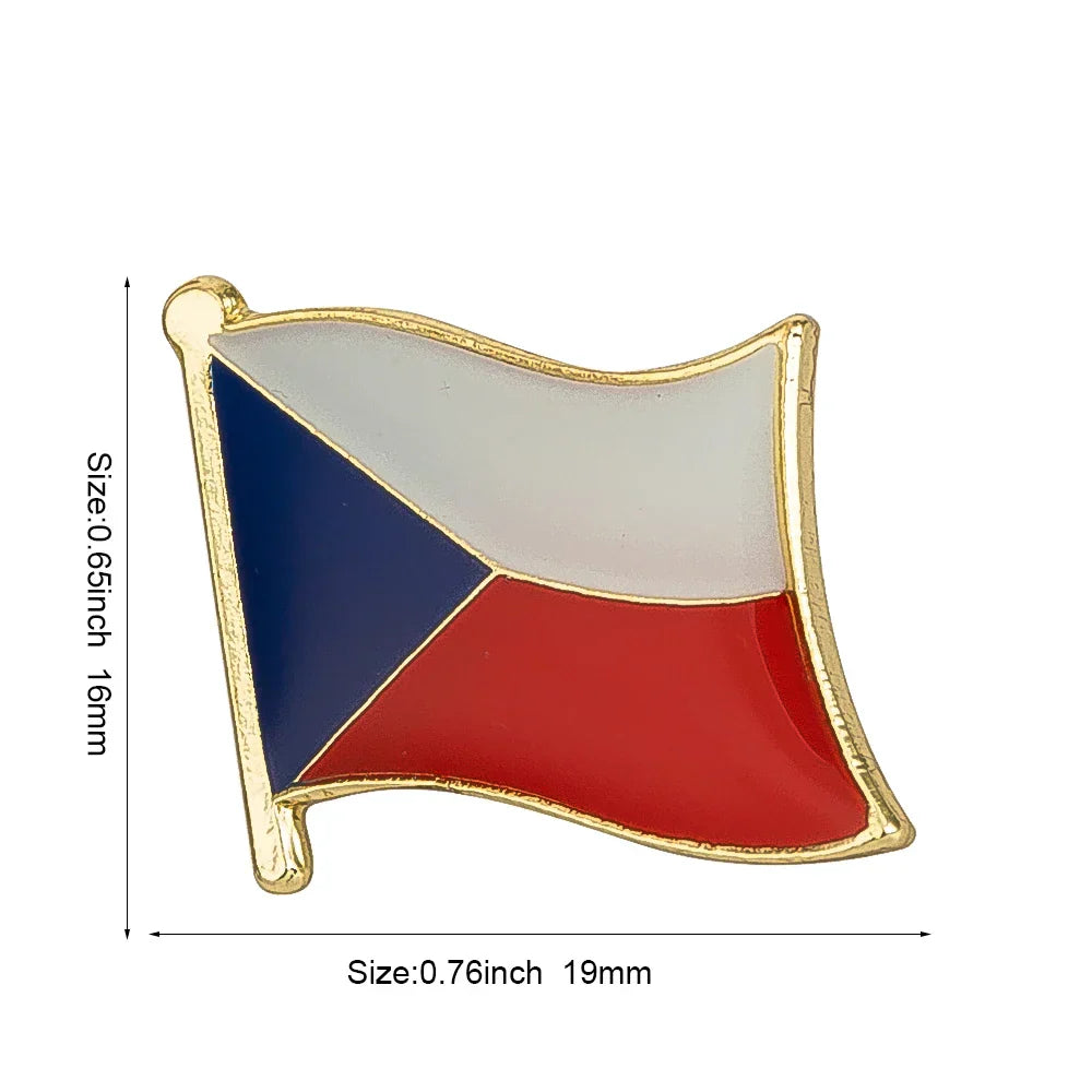 Czech Metal Flag Lapel Pin Badge Set Brooch KS-0087
